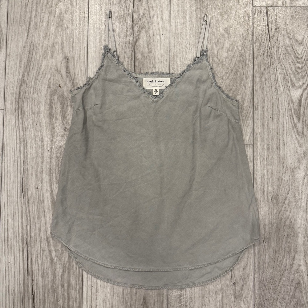 Cloth & Stone Gray Fitted Camisole with Spaghetti Straps, unique dye, casual fun